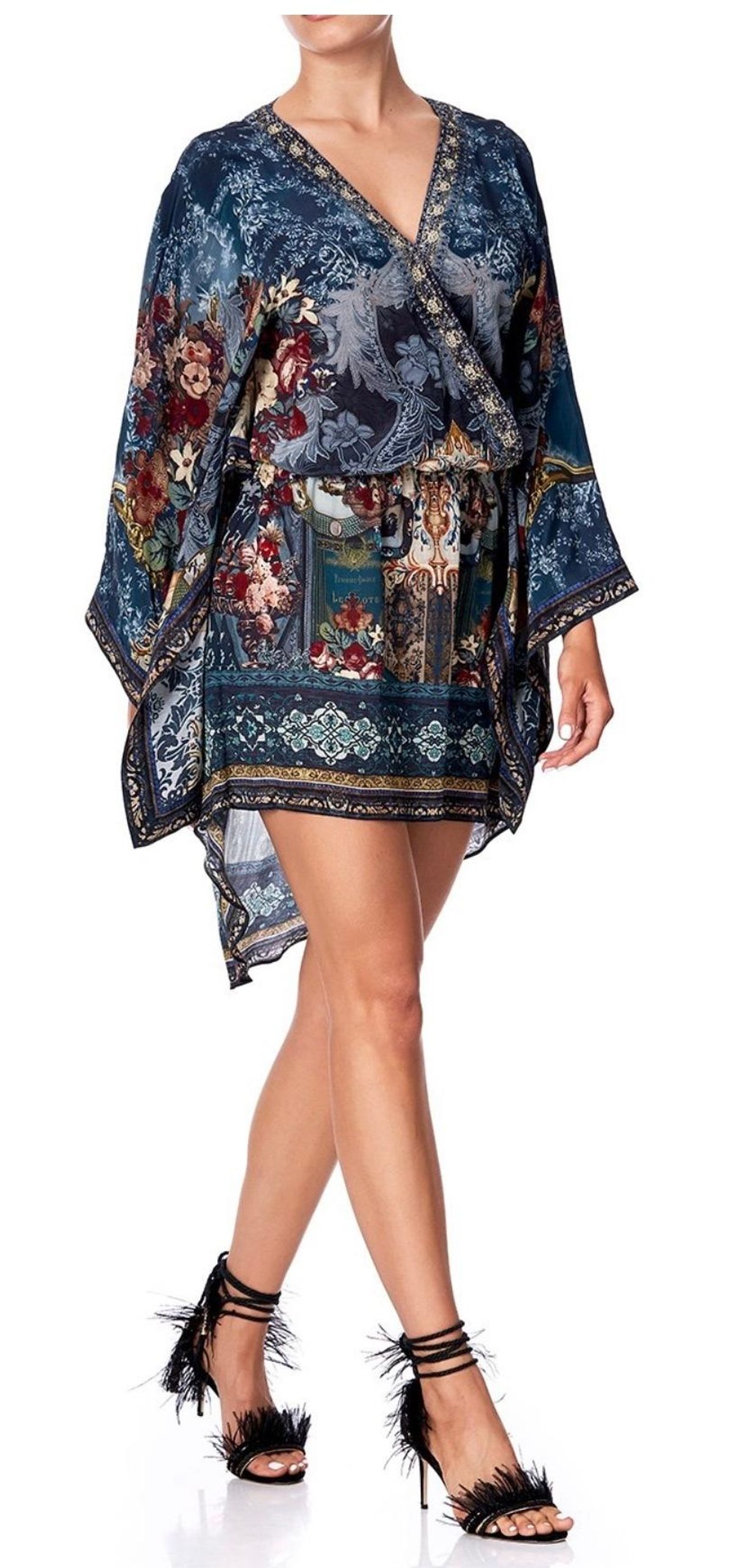 Camilla Hotel Boheme V Neck Kimono Dress Print Size 14 - Image 6