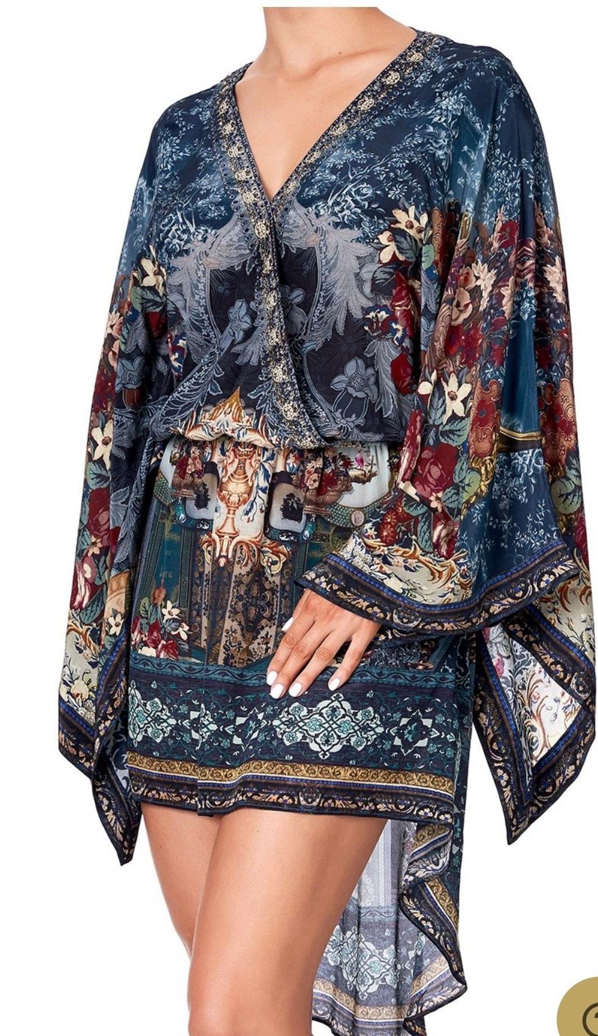 Camilla Hotel Boheme V Neck Kimono Dress Print Size 14 - Image 7
