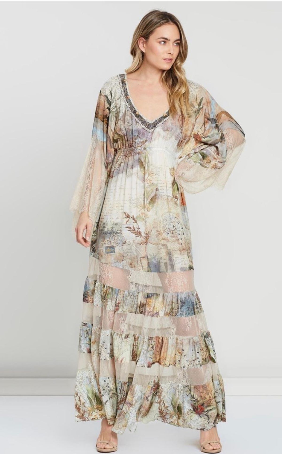 Camilla Letters from Hilda Lace Panel Dress Print Size 14 - Image 4