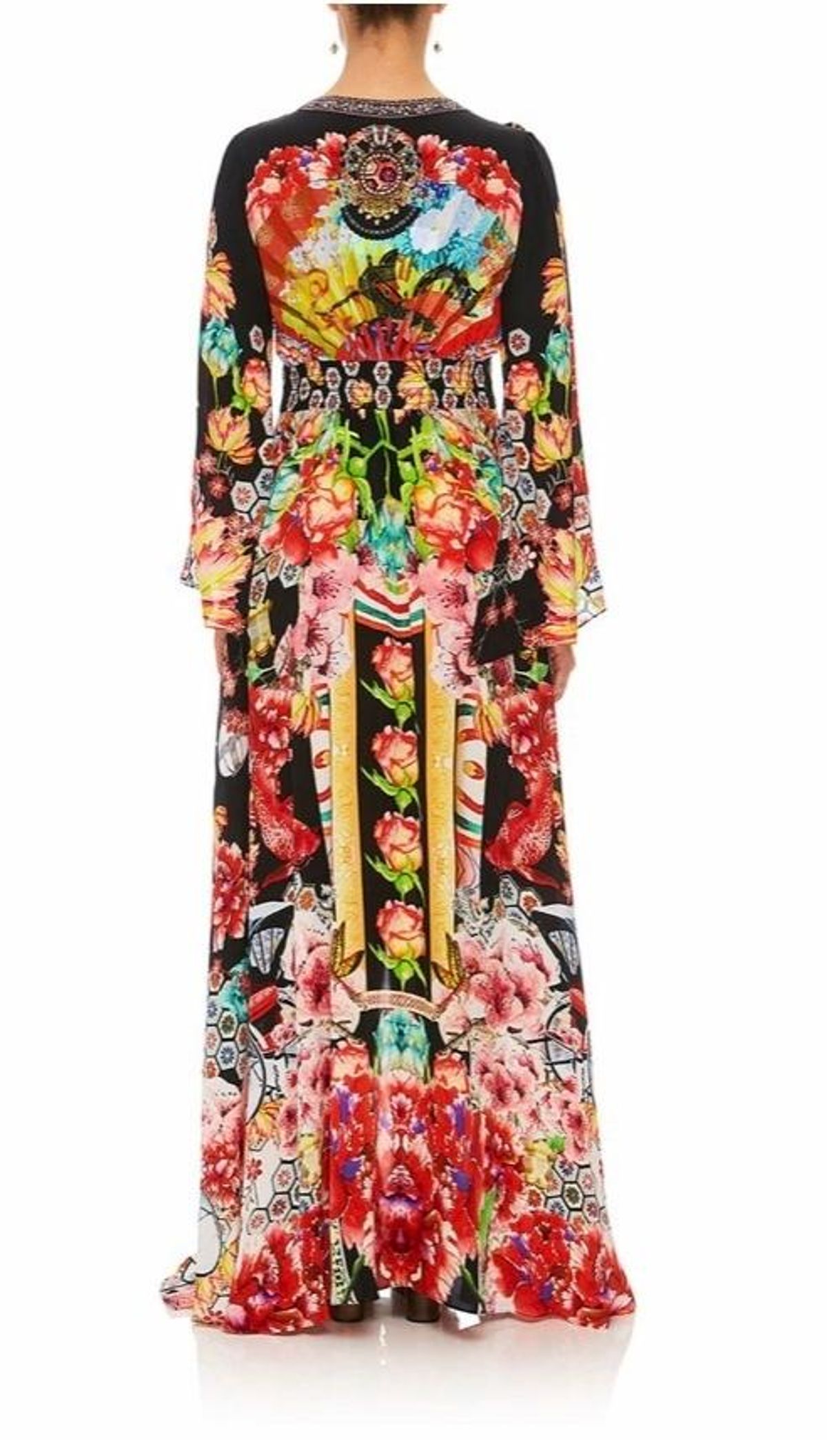 Camilla Painted Land Kimono Sleeve Dress with Shirring Detail Print Size 12 - Image 2
