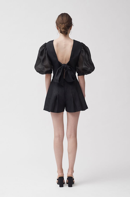 Joslin Studio Andrea Linen Playsuit Black size 6 for rent on The Volte - image 2
