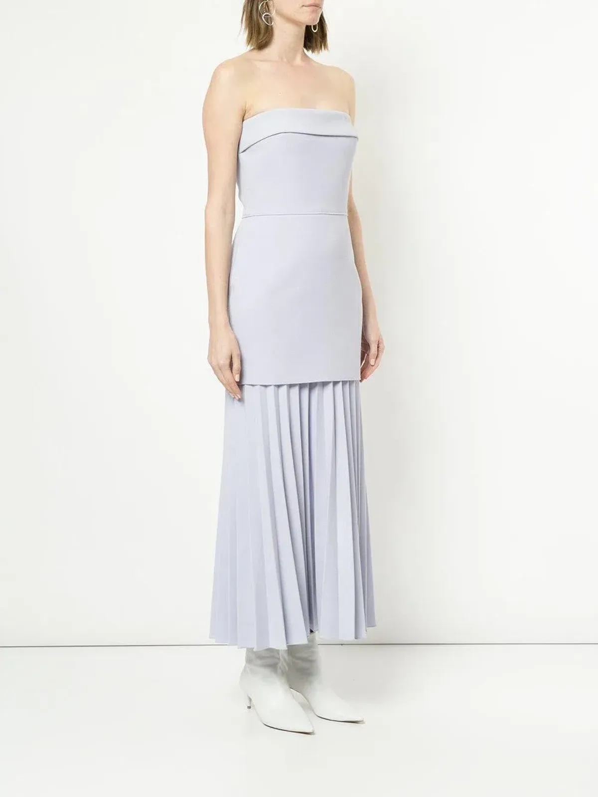 Dion Lee Linear Crepe Pleat Strapless Dress Powder Blue Size 8 - Image 1
