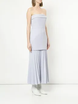 Dion Lee Linear Crepe Pleat Strapless Dress Powder Blue Size 8 for rent on The Volte - image 1
