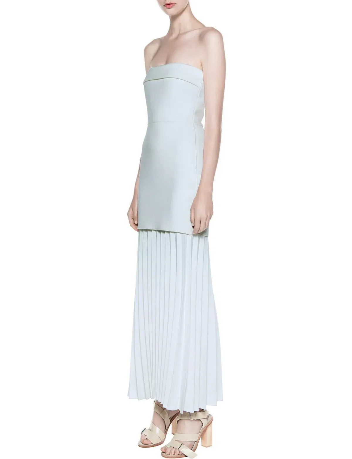 Dion Lee Linear Crepe Pleat Strapless Dress Powder Blue Size 8 - Image 2