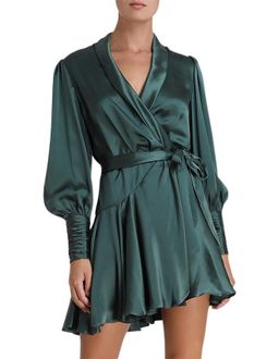 Zimmermann / Silk Mini Wrap Dress / Green / Size 16 / Zim Size 4 for rent on The Volte - image 2