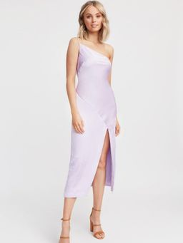 Kookai Como Lilac One Shoulder Dress purple Size 10 for rent on The Volte - image 1