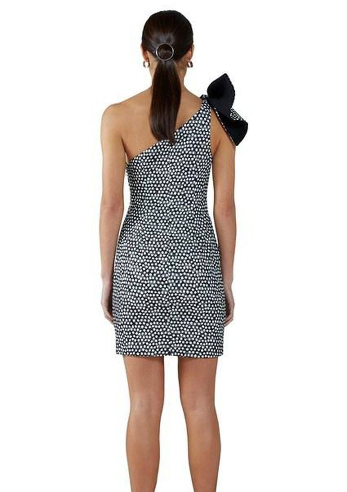 By Johnny Spotty Dotty Shoulder Mini Dress Print Size 10 - Image 2