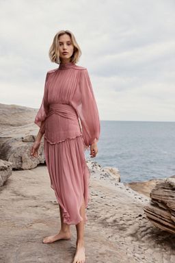 Shona Joy Olympia Midi Dress Pink Size 6 for rent on The Volte - image 1