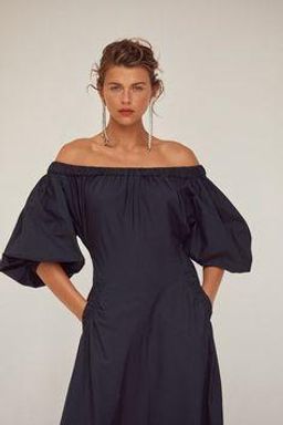 Scanlan Theodore Cotton Gathered Pocket Dress Navy Size 8  for rent on The Volte - image 2