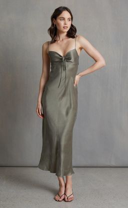 Bec & Bridge, Classic silk tie midi dress, size 12  for rent on The Volte - image 1