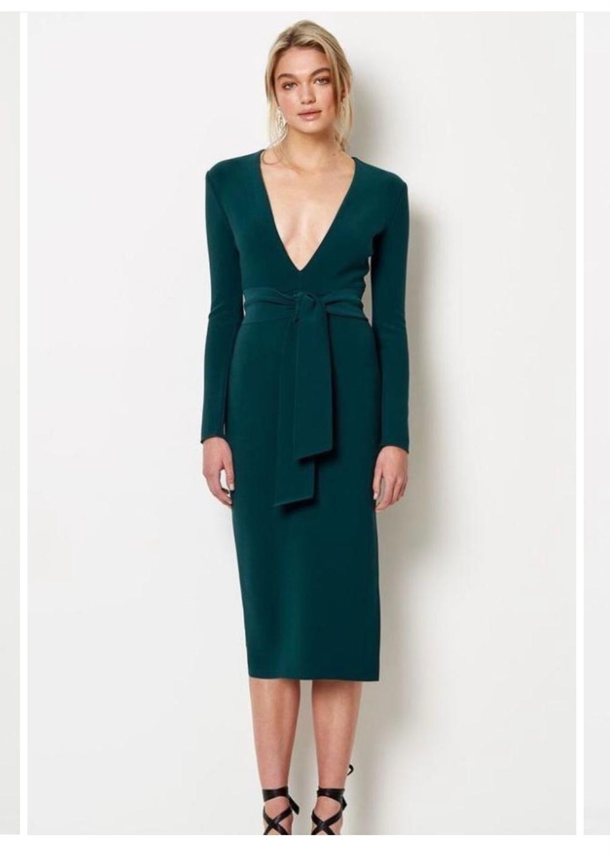 Tasha Midi Dress in Emerald - Image 4