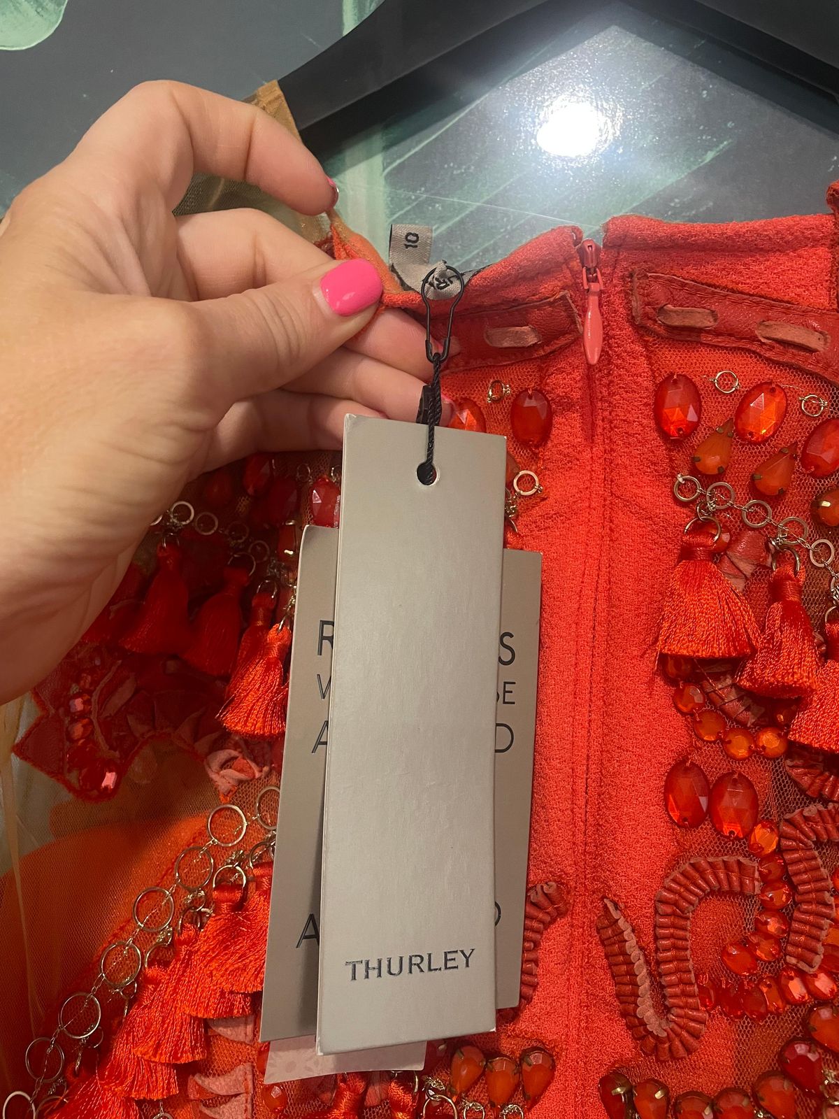 Thurley Cloud Nine Illusion Dress Red Size 10 - Image 4