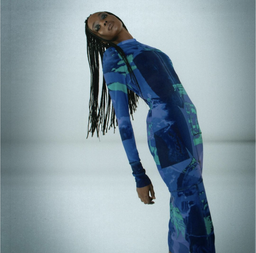 Danielle Guizio Mesh Long Sleeve Dress Blue Size 8 for rent on The Volte - image 2