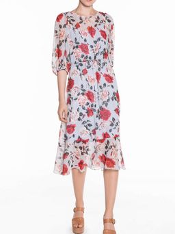 Veronika Maine Vivid Rose Midi Dress Print Size 10 for rent on The Volte - image 1