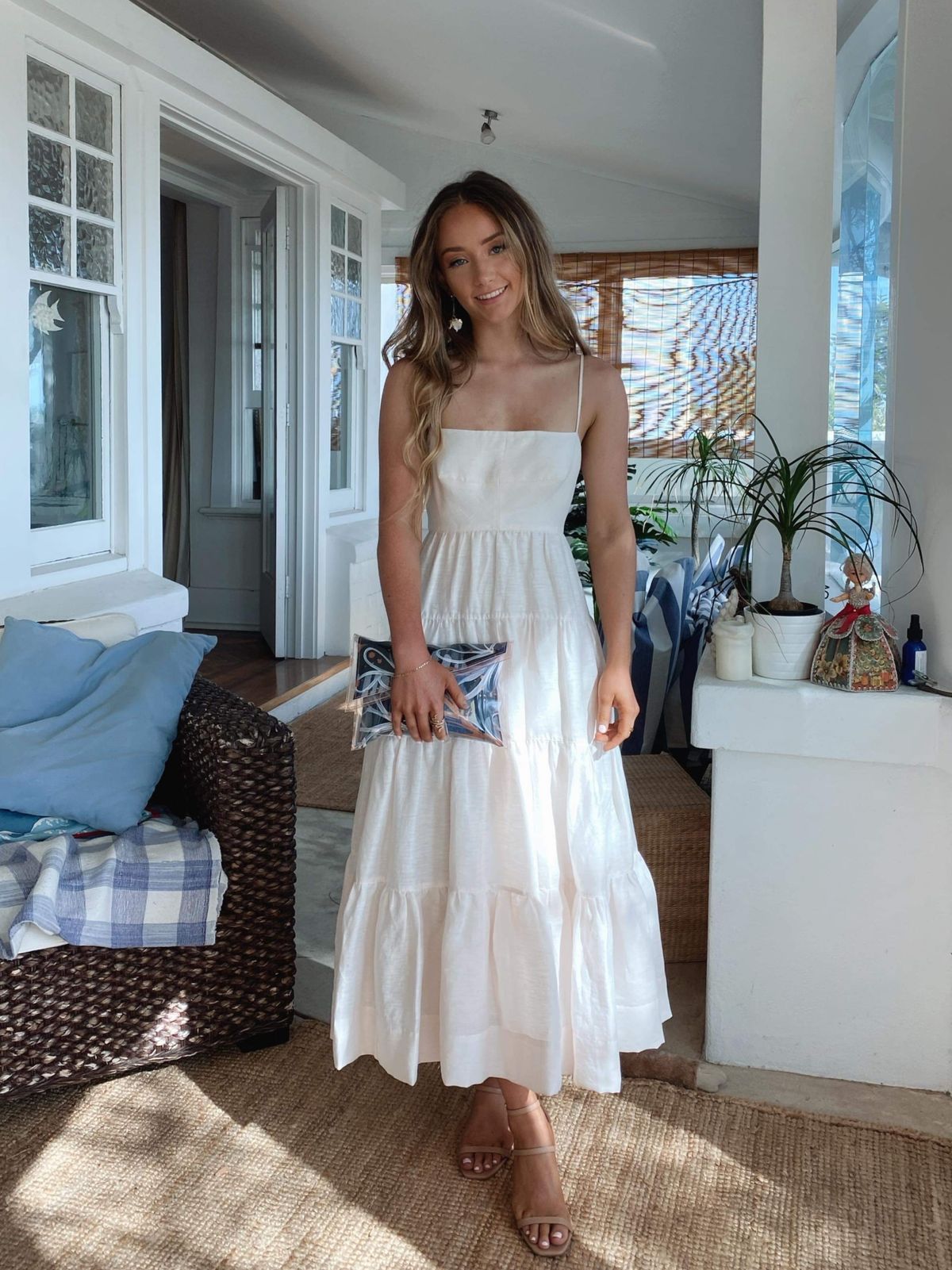 Shona Joy Elsa Tiered Midi Dress White NOT AVAILABLE  - Image 2