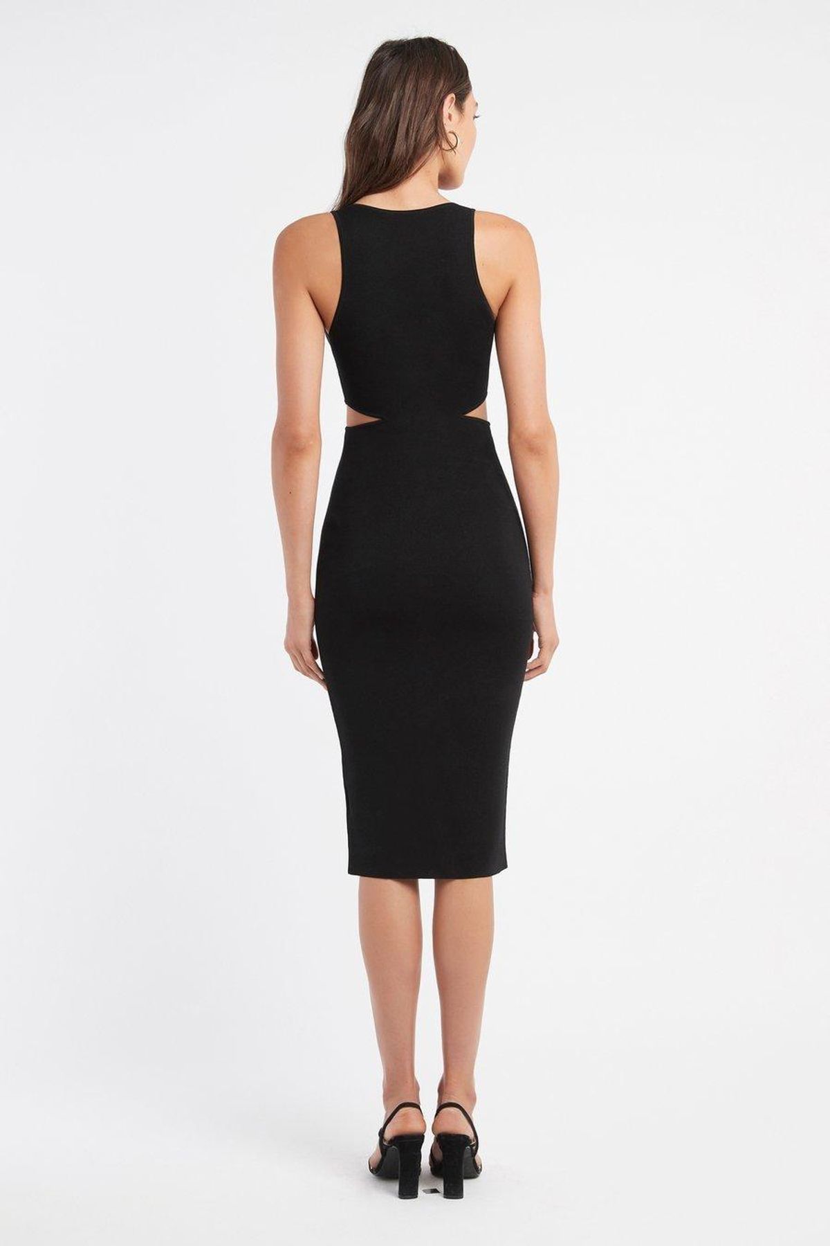 Kookai Malone Cut Out Midi Dress Black Size 10 - Image 3