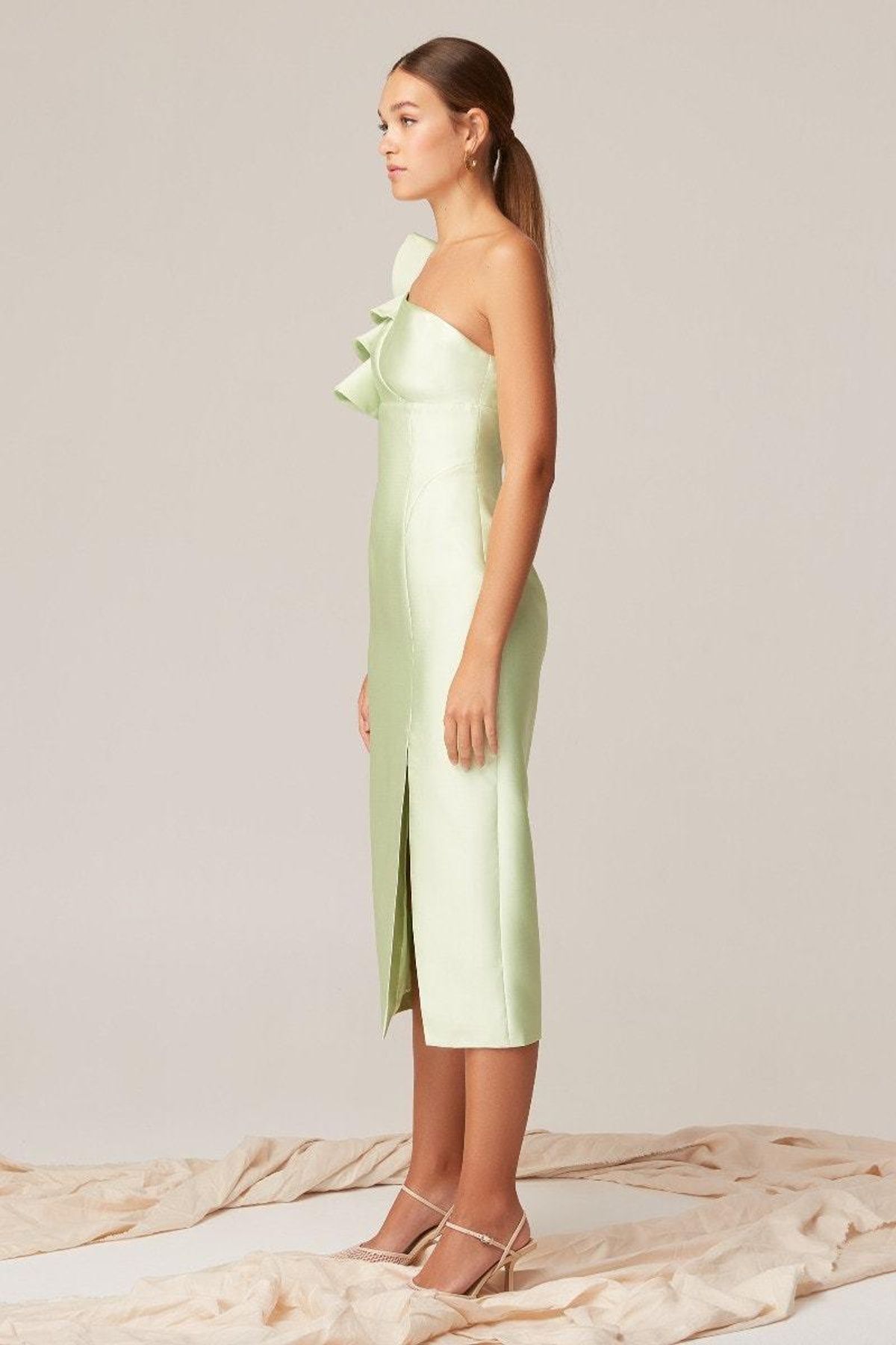 Keepsake The Label Lightening Midi Dress Green Size 8 - Image 3