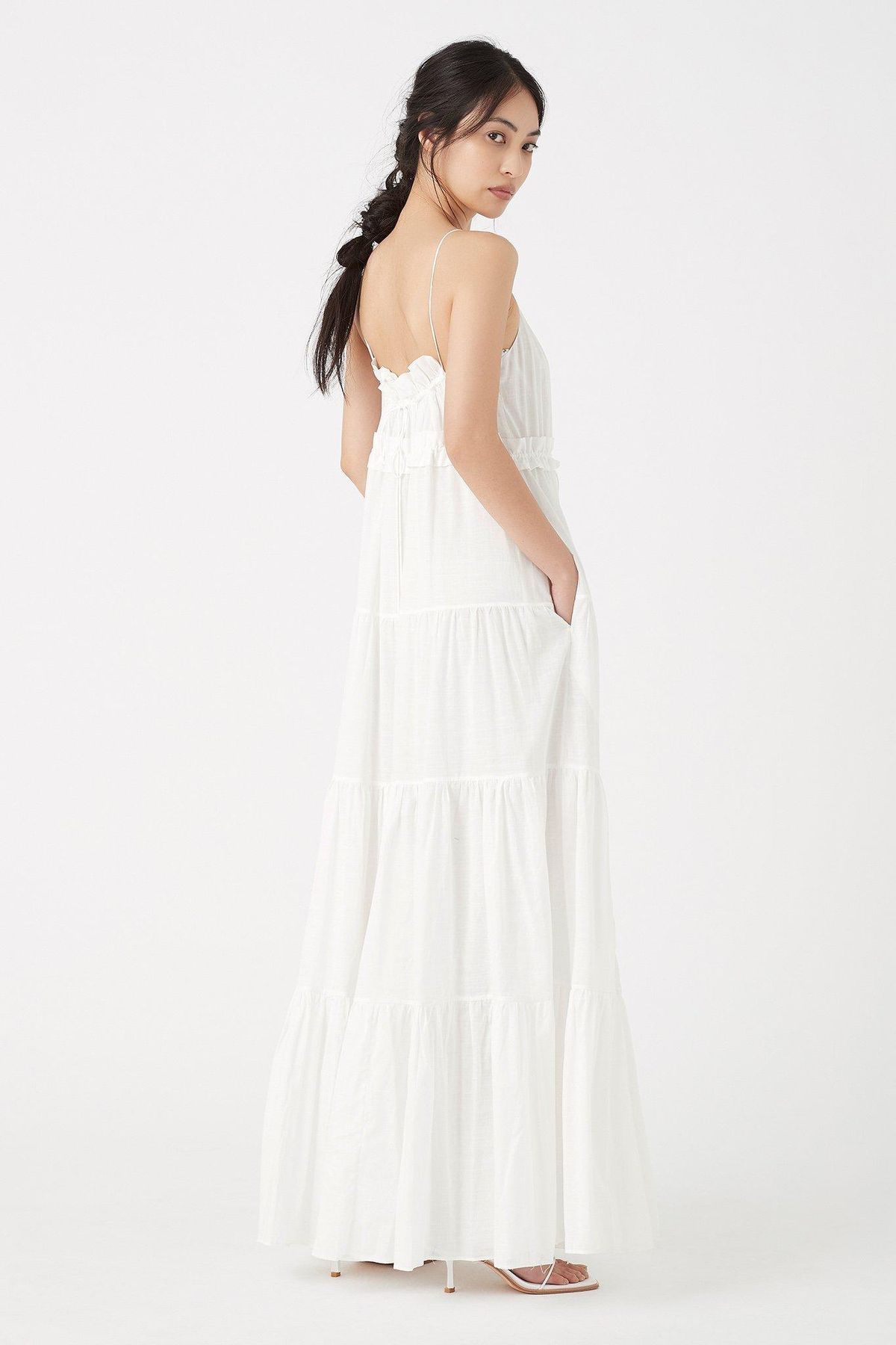 Aje Banksia Tiered Maxi Dress White Size 6 - Image 3
