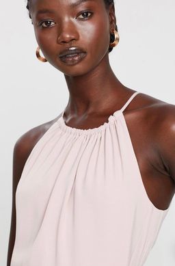 Shona Joy High Neck Ruched Midi Dress Pink Size 6 for rent on The Volte - image 4