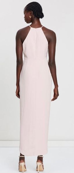 Shona Joy High Neck Ruched Midi Dress Pink Size 6 for rent on The Volte - image 3