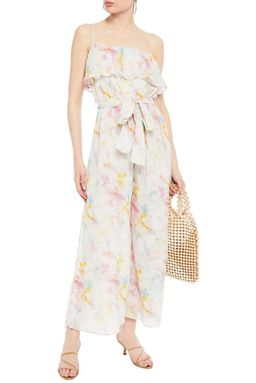 Tigerlily Saaralie Tie-dyed Cotton and Silk-blend Gauze Wide-leg Jumpsuit Print Size 8 for rent on The Volte - image 1