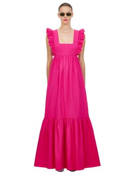 Self Portrait Fuschia Cotton Poplin Maxi Dress Pink Size 12 for rent on The Volte - image 1