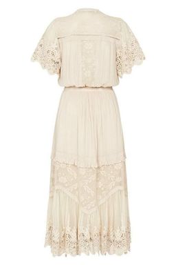 Spell Designs Maggie Embroidered Midi Dress Cream Size 10 for rent on The Volte - image 5