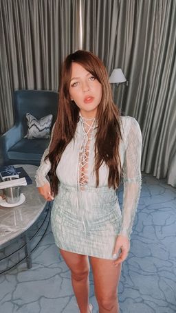 House of CB 'Dylan' Ivy Printed Mesh Lace Up Mini Dress Green Size 8 for rent on The Volte - image 4