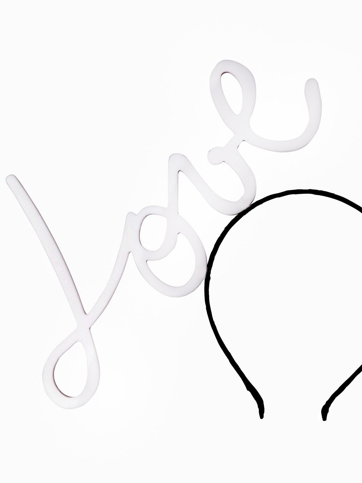 ''LOVE LETTERS'' HEADPIECE IN WHITE - Image 1