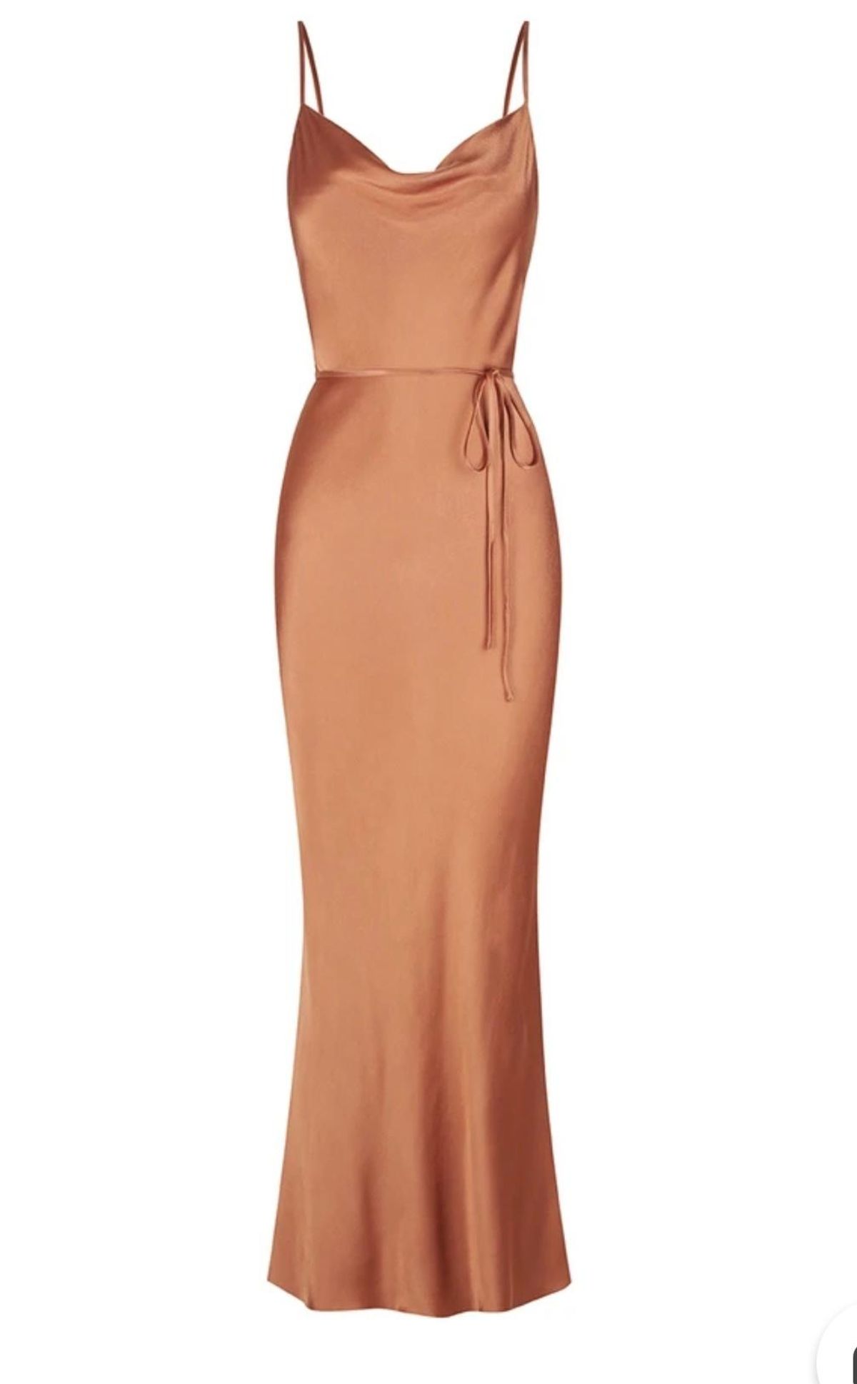 Shona Joy La Lune Bias Cowl Midi Dress Orange Size 8 - Image 2