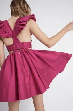 Aje Midsummer Dress Carmine Size 6 for rent on The Volte - image 4