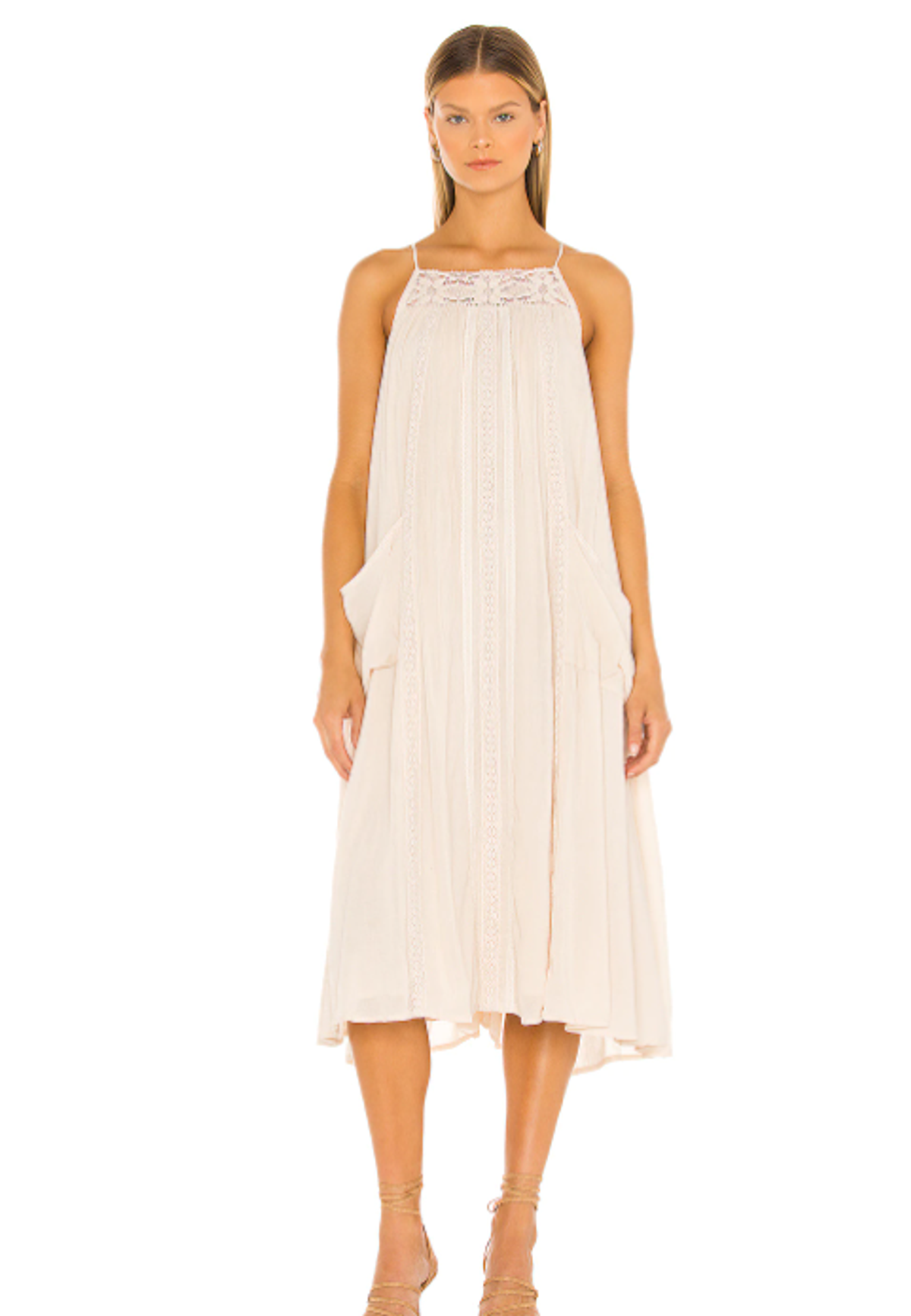 Spell Harmony Strappy Dress Cream Size 8 - Image 1