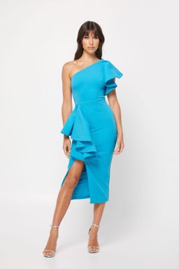 Mossman Dangerous Minds Midi Dress Blue Size 8 for rent on The Volte - image 3