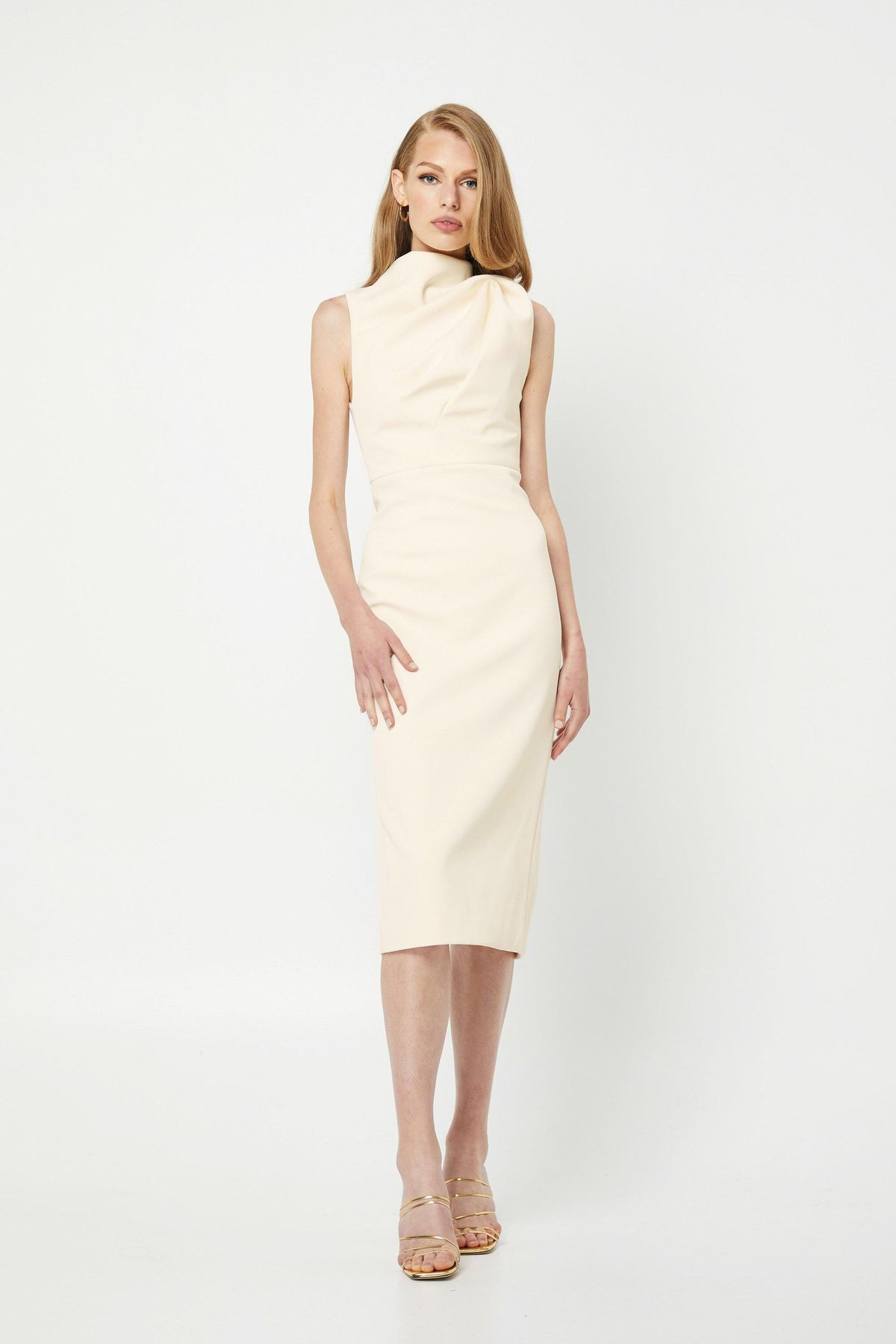 Mossman The Edge of Glory Midi Dress Ivory White Size 8 - Image 1