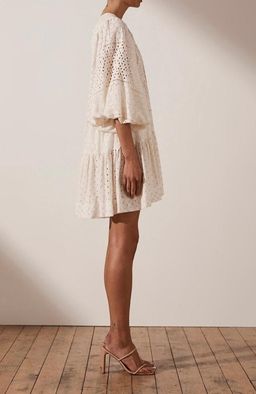 Shona Joy Vivienne Balloon Tiered Mini Dress White Size 8 for rent on The Volte - image 3