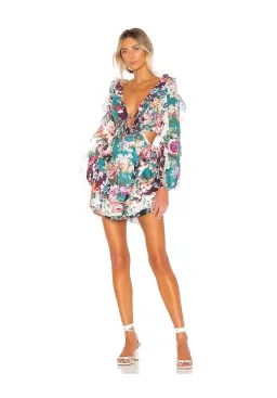 Zimmermann Allia Spliced Short Dress Floral Size 2/ Size 12 for rent on The Volte - image 2