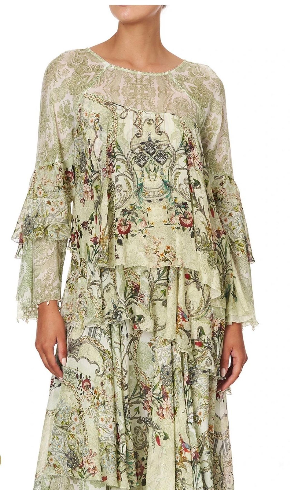 Camilla Brick Lane Beauty Asymmetrical Ruffle Dress Print Size 14 - Image 1