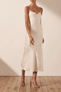 Shona Joy La Lune Backless Bias Midi Dress Cream Size 6  for rent on The Volte - image 2