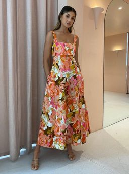 Acler Tate Dress Pink Bouquet Print Size 12 for rent on The Volte - image 1