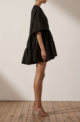SHONA JOY Margaux Tuxedo Shirt Black Dress for rent on The Volte - image 2