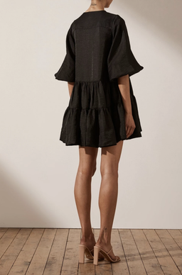 SHONA JOY Margaux Tuxedo Shirt Black Dress for rent on The Volte - image 3