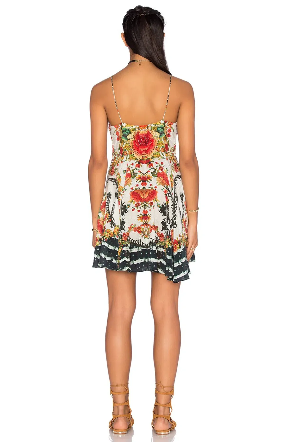 Camilla La Rosa Short Dress with Tie Front Print Size 12 - Image 2