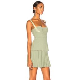 Dion Lee Bustier Pleated Mini Dress Green Size 6 for rent on The Volte - image 2