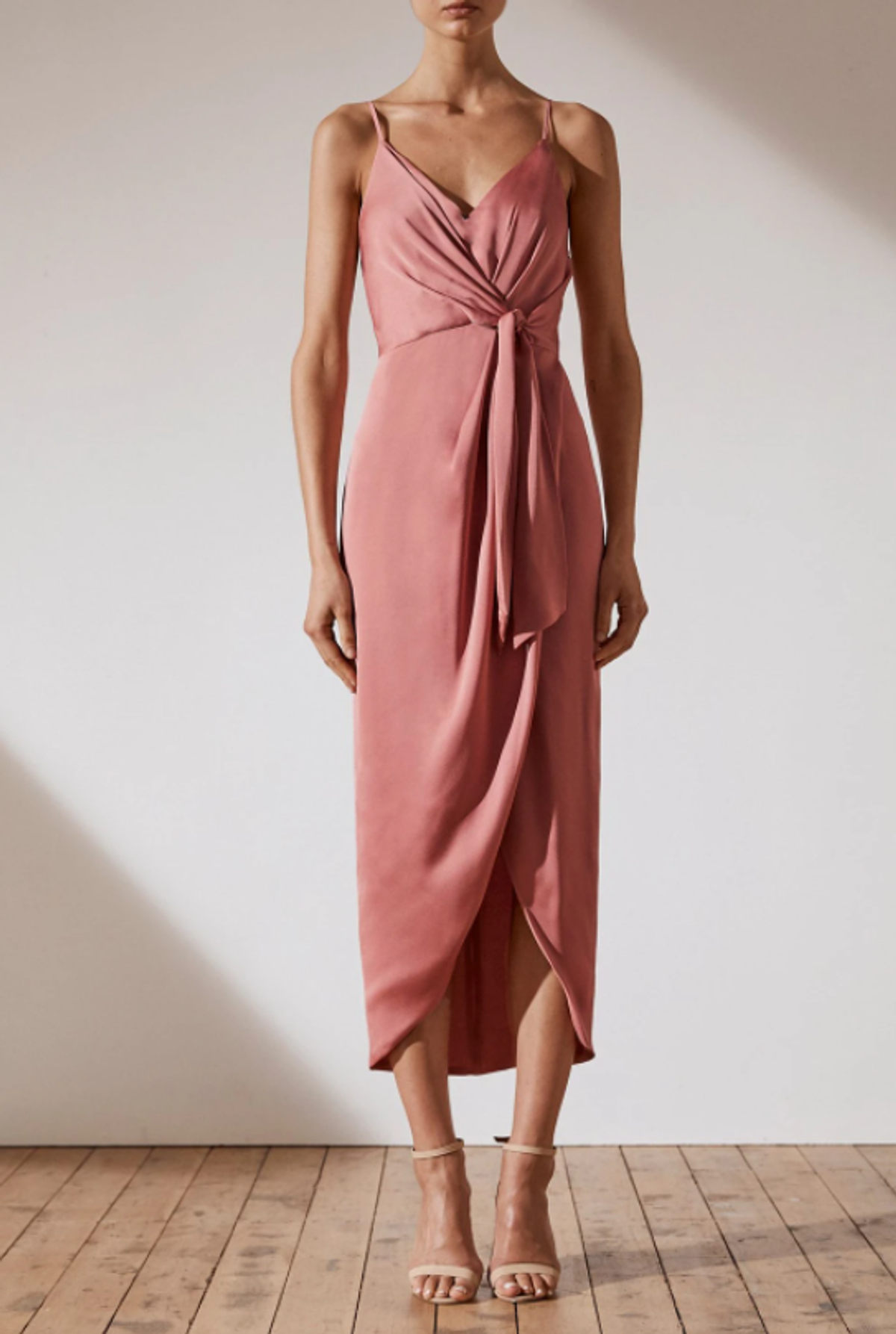 Shona Joy Luxe Tie Front Cocktail Dress Pink  Size 8 - Image 1