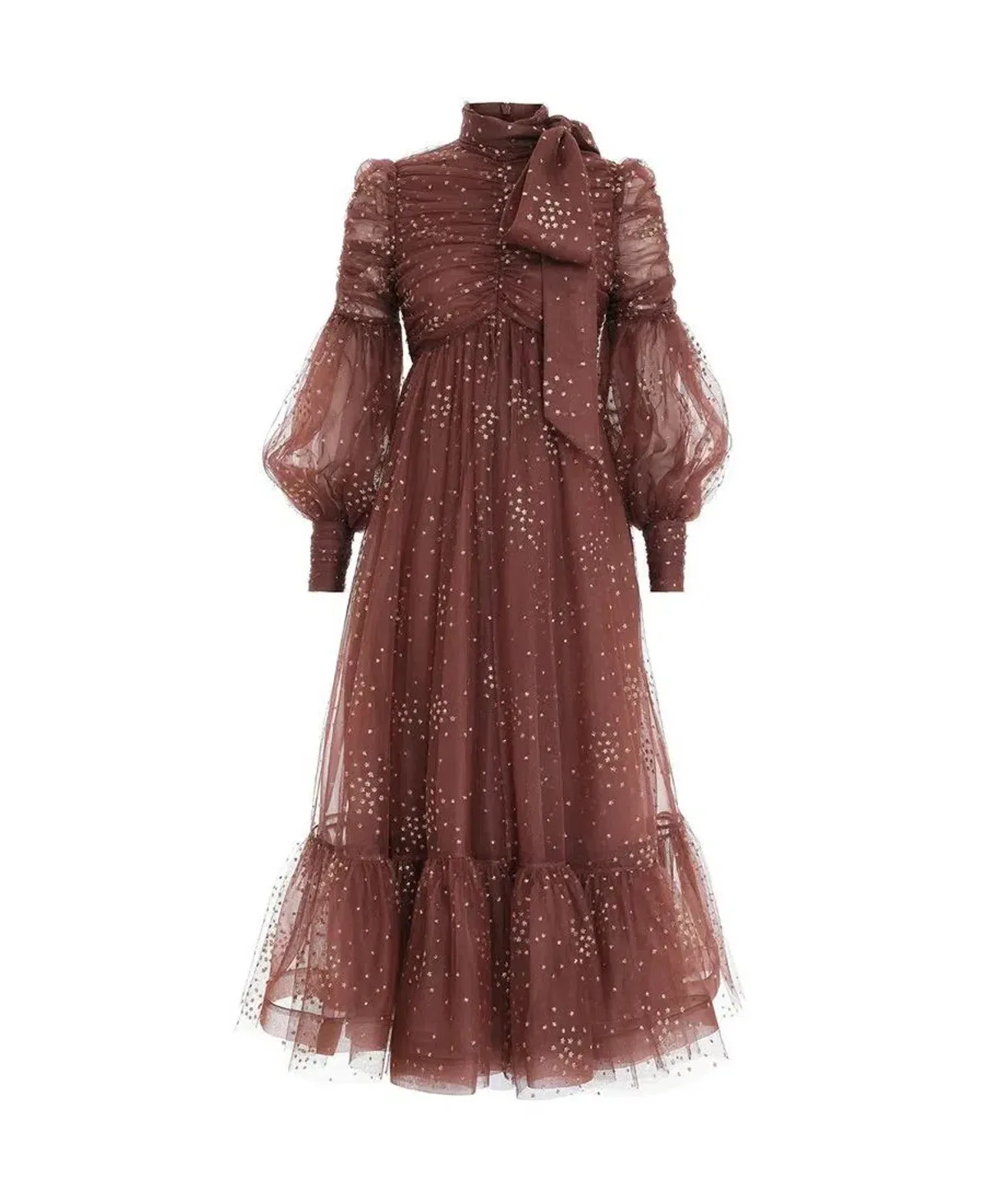 Zimmermann Tempo Ruched Glitter Gown Brown size 2 Size 12 - Image 3
