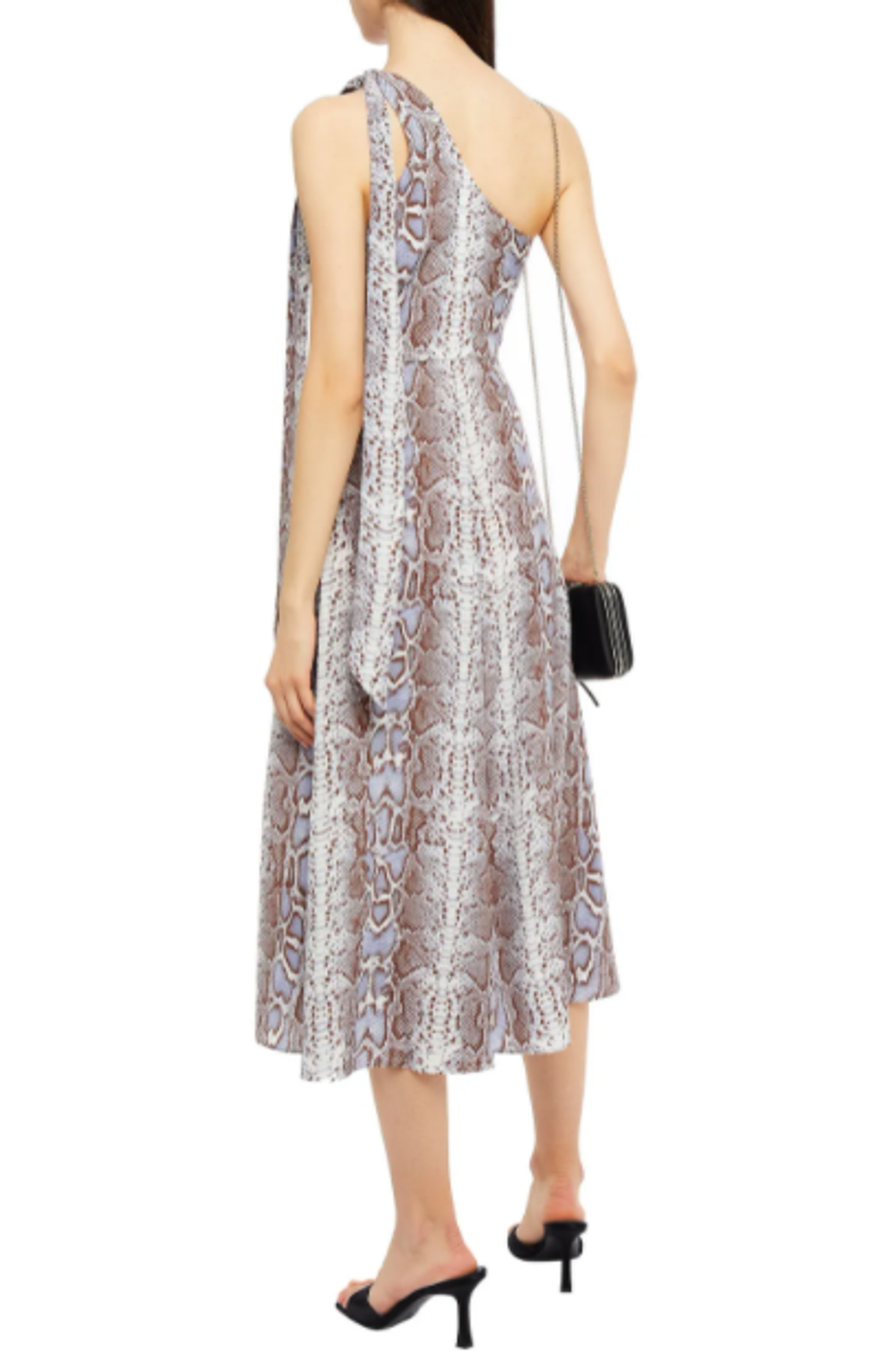 Zimmermann One Shoulder Snake Print Silk Crepe De Chine Midi Dress Print Size 6 - Image 2