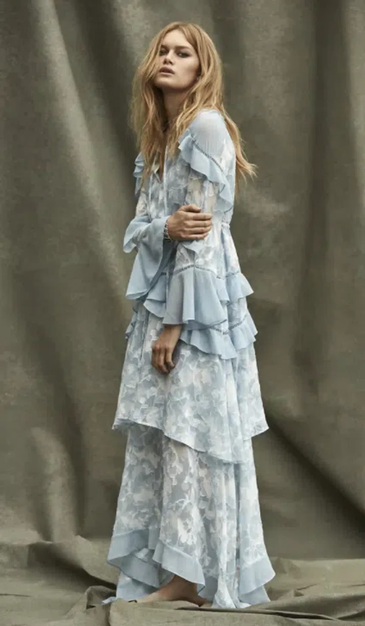 Morning Frost Maxi Dress in Bluebell - Image 2