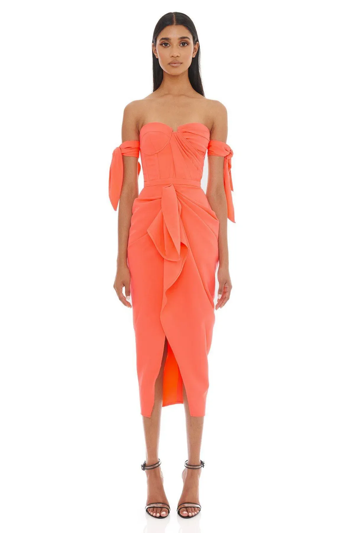 Eliya The Label Yolanda Midi Dress Orange Size 8 - Image 1
