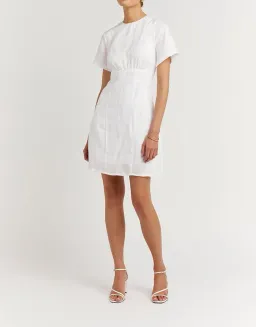 Dissh Nova Linen Mini Dress White Size 6 / XS for rent on The Volte - image 1