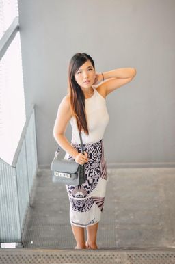 Manning Cartell Graphic Design Column Skirt Print Size 8 for rent on The Volte - image 1